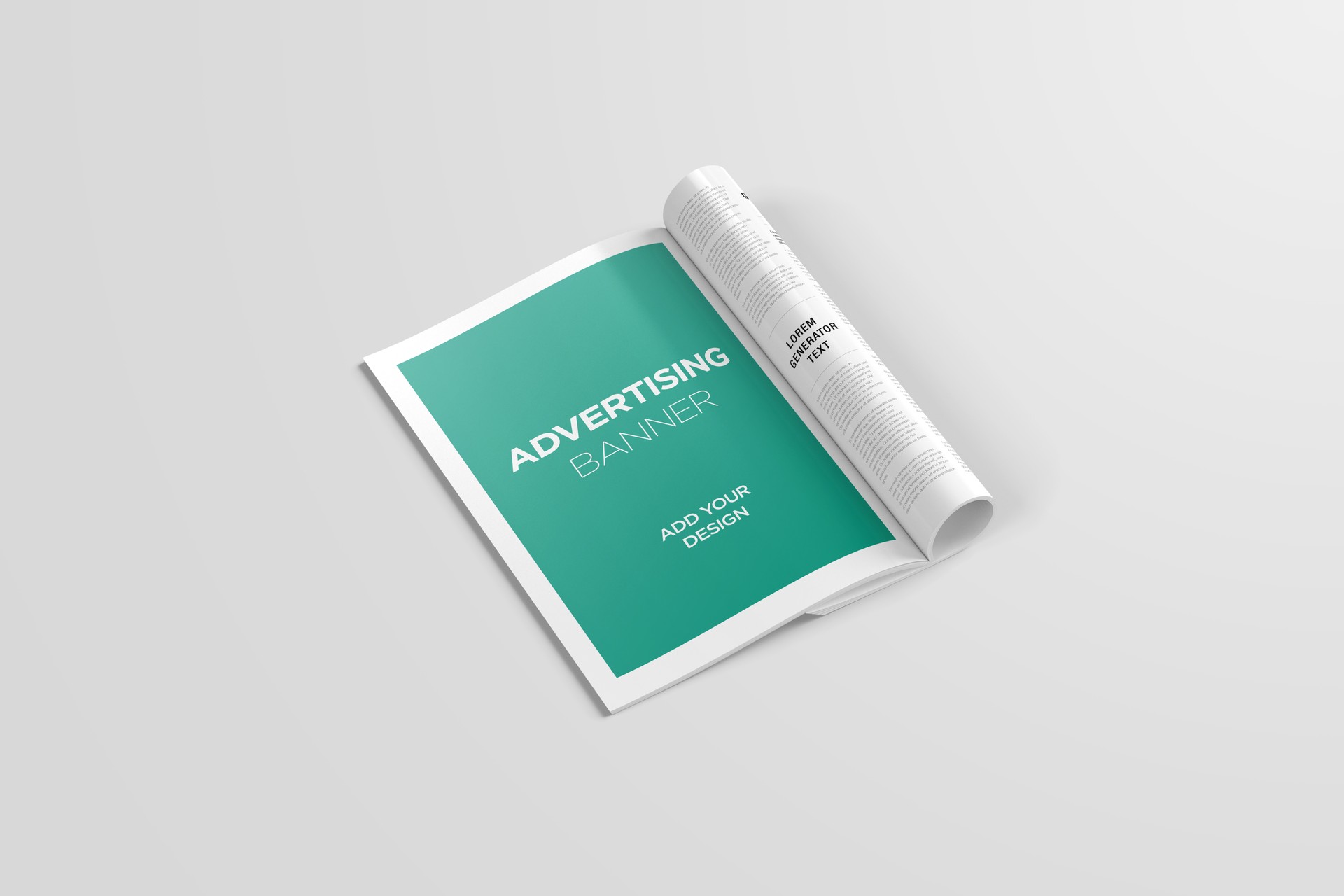 Newspaper Advertising Magazine Brochure Mockup 3D Rendering